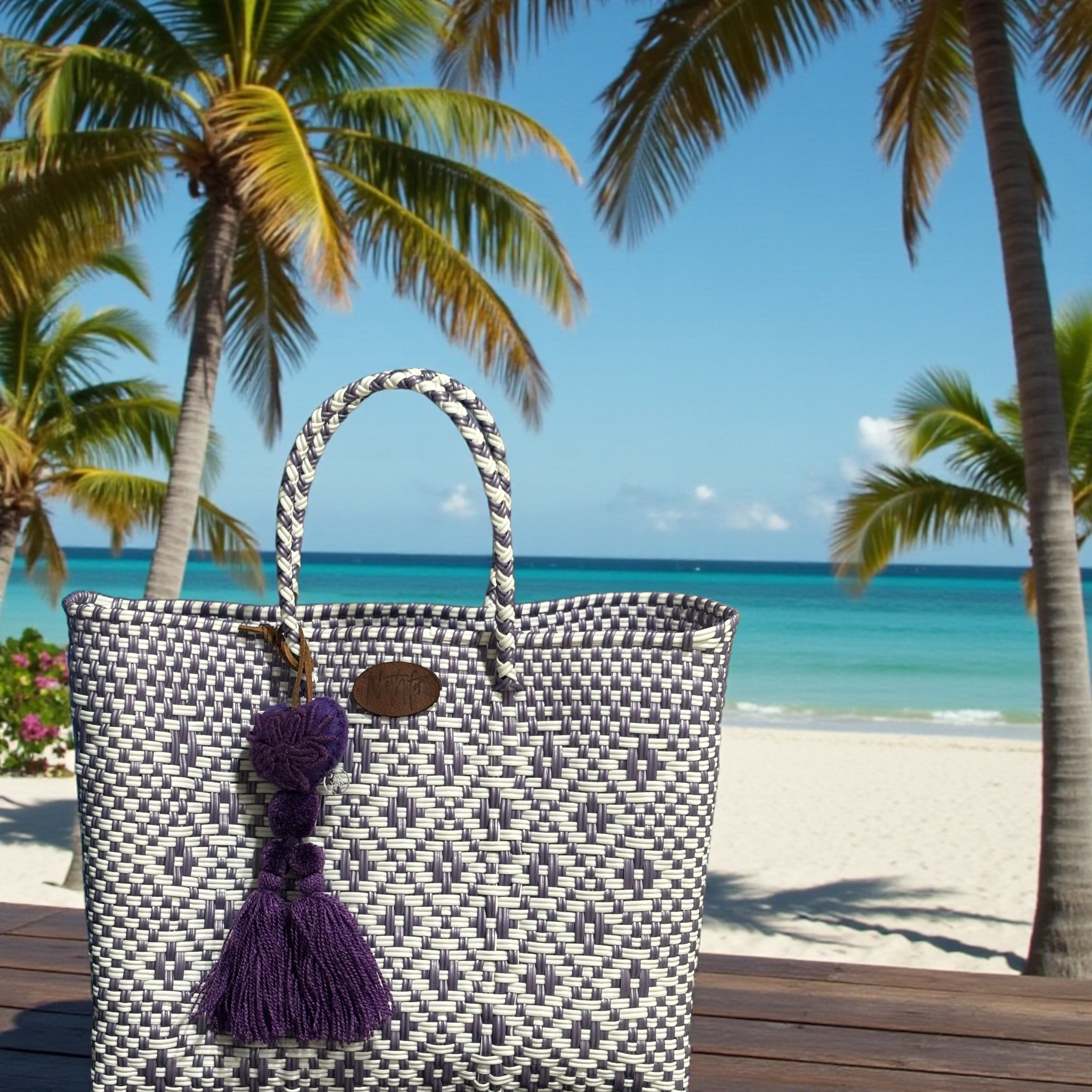 Cartera tejida pequeña Lila