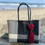 Carteras tejida grande Rayas Negra/crema