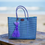 Cartera tejida pequeña lila plateado