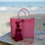 Cartera tejida pequeña Rojo con blanco